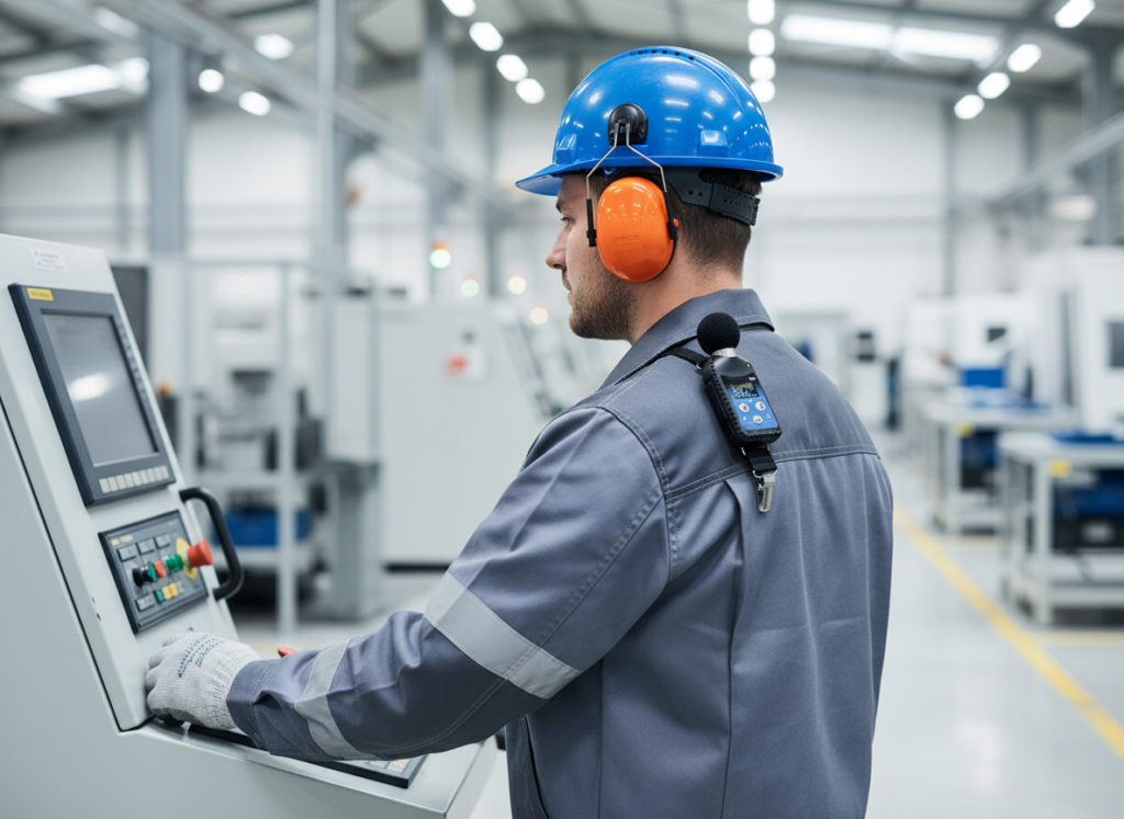 Worker with Dosimeter